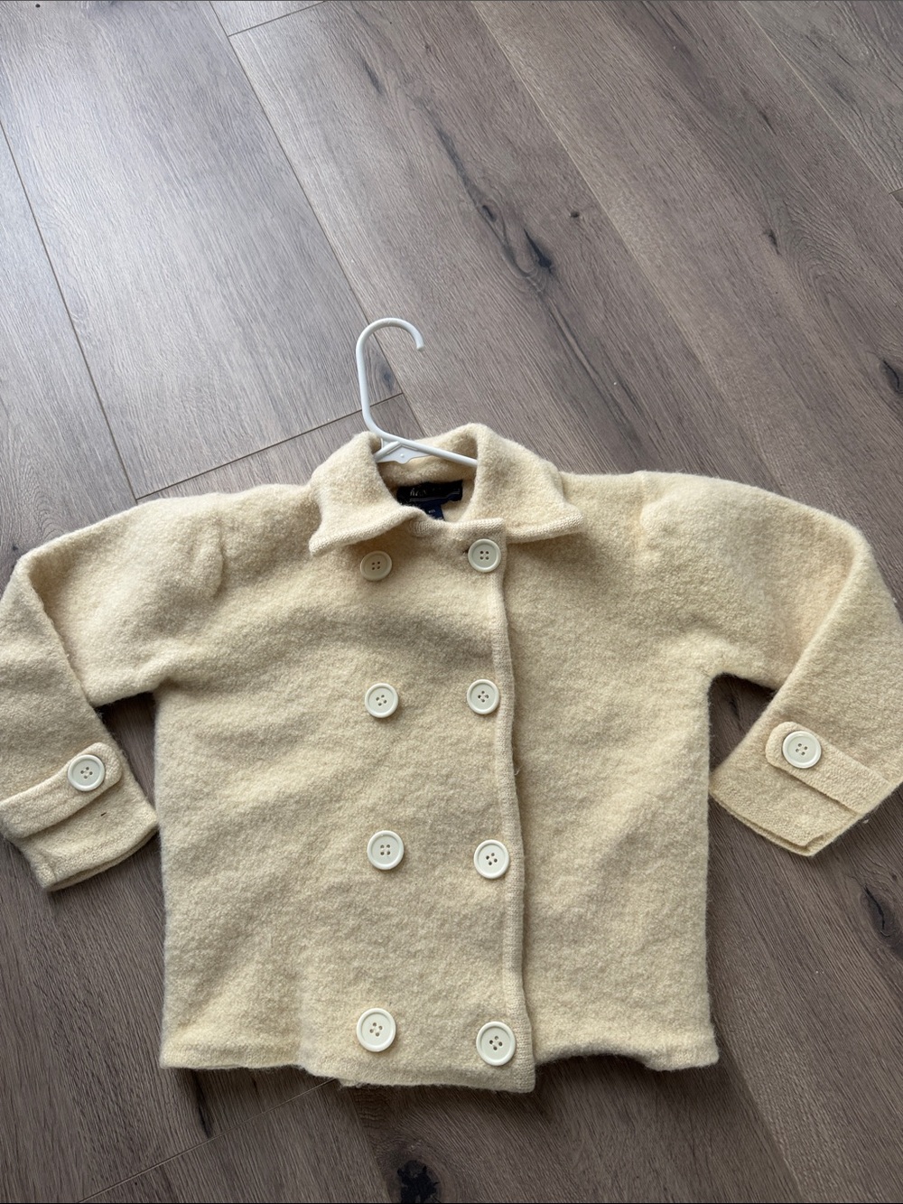 Chaqueta Vintage Herman Geist de Lana Hervida – Blanco Invierno / Crema